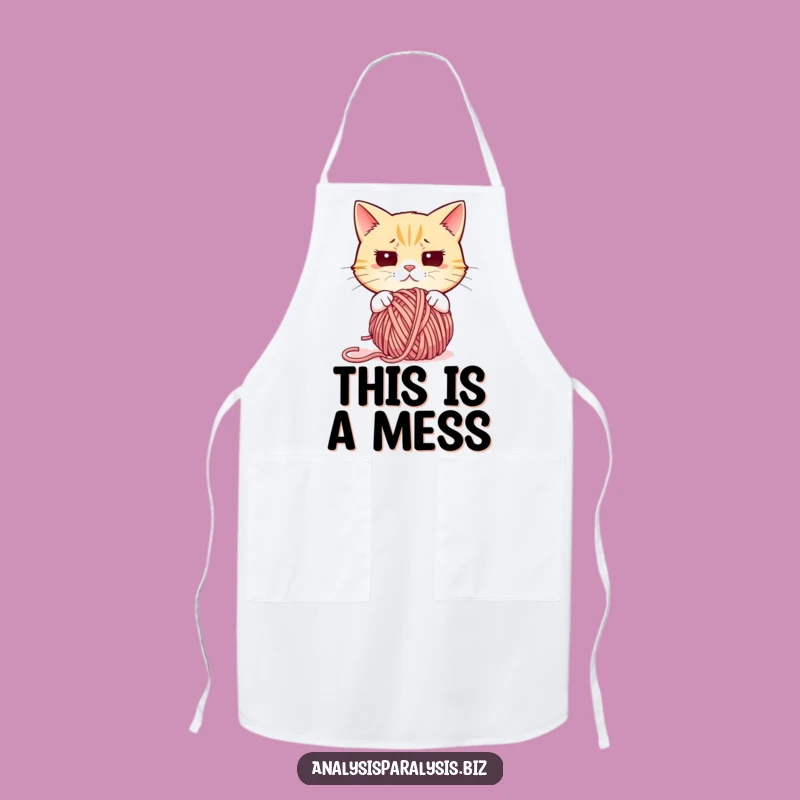 Funny Confused Cat Apron: Hilarious Kitchen Protector for Bewildered Cooks