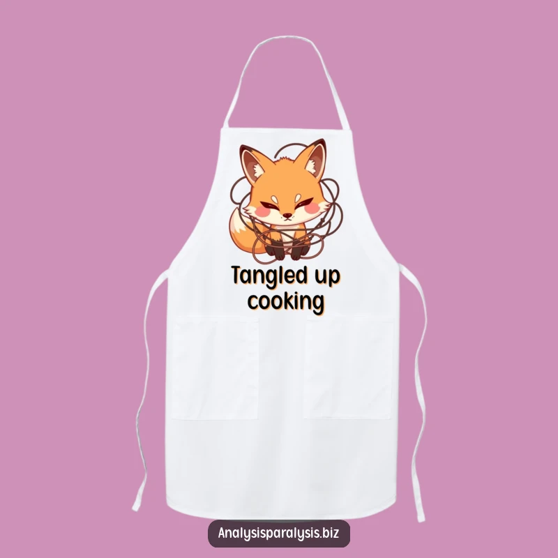 Funny Fox Tangled Apron: Kitchen Thinker Wear, a Hilarious Cooking Gift