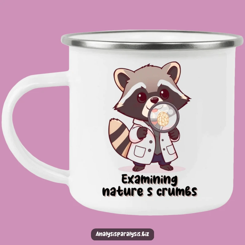 Funny Raccoon Scientist Camping Mug: Durable Lab Cup, Your Quirky Outdoor Gift