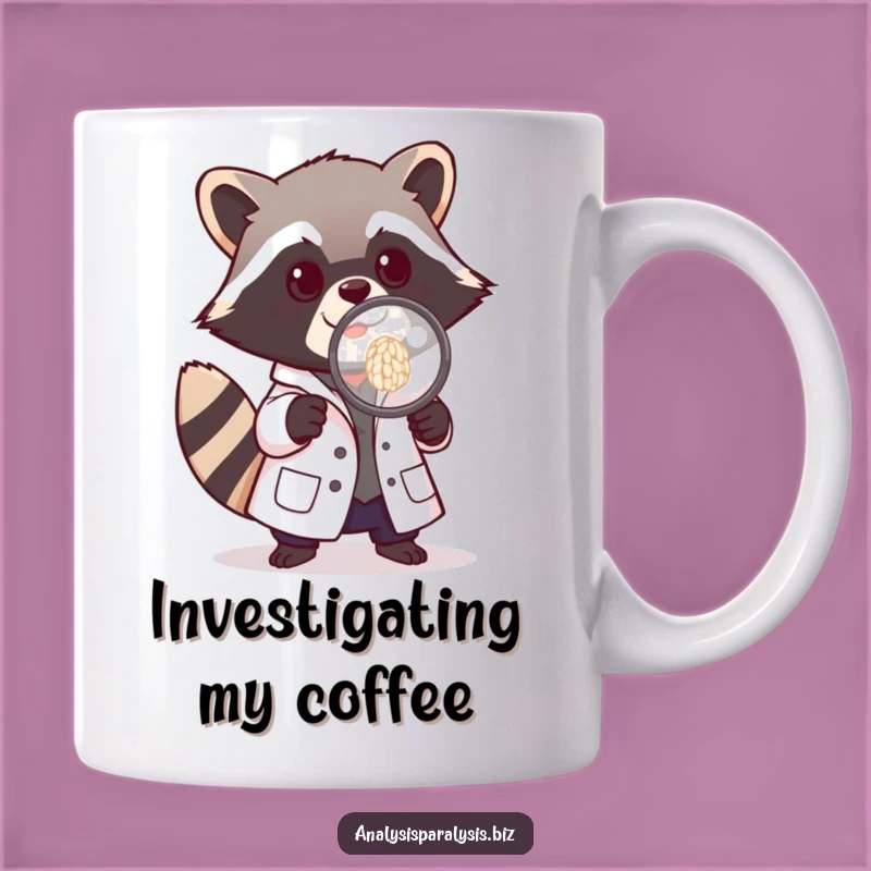 Funny Raccoon Scientist Mug: Tiny Lab Coat Design, a Hilarious Gift for the Curious