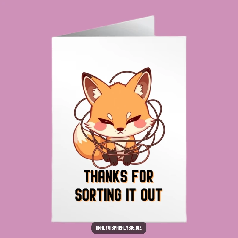 Free Printable Fox Thank You Card: Funny Tangled OTC Downloadable for Expressing Gratitude!