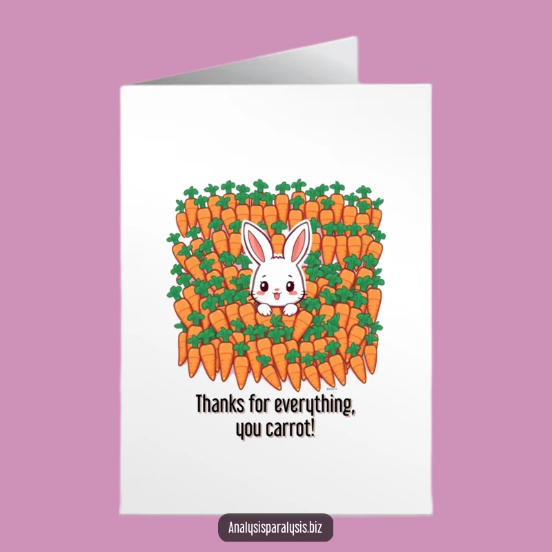Free Printable Thank You Card: Bunny Carrot Pile Downloadable Gift