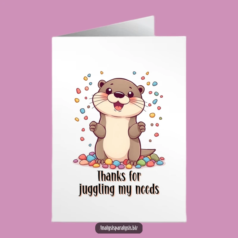 Free Printable Otter Thank You Card: Funny Juggling OTC Downloadable for Splendid Thanks!