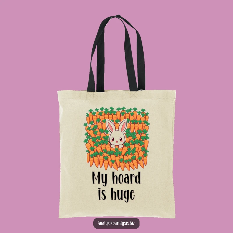 Funny Bunny Carrot Mountain Tote Bag: Hilarious Eco-Tote for Overwhelmed Shoppers